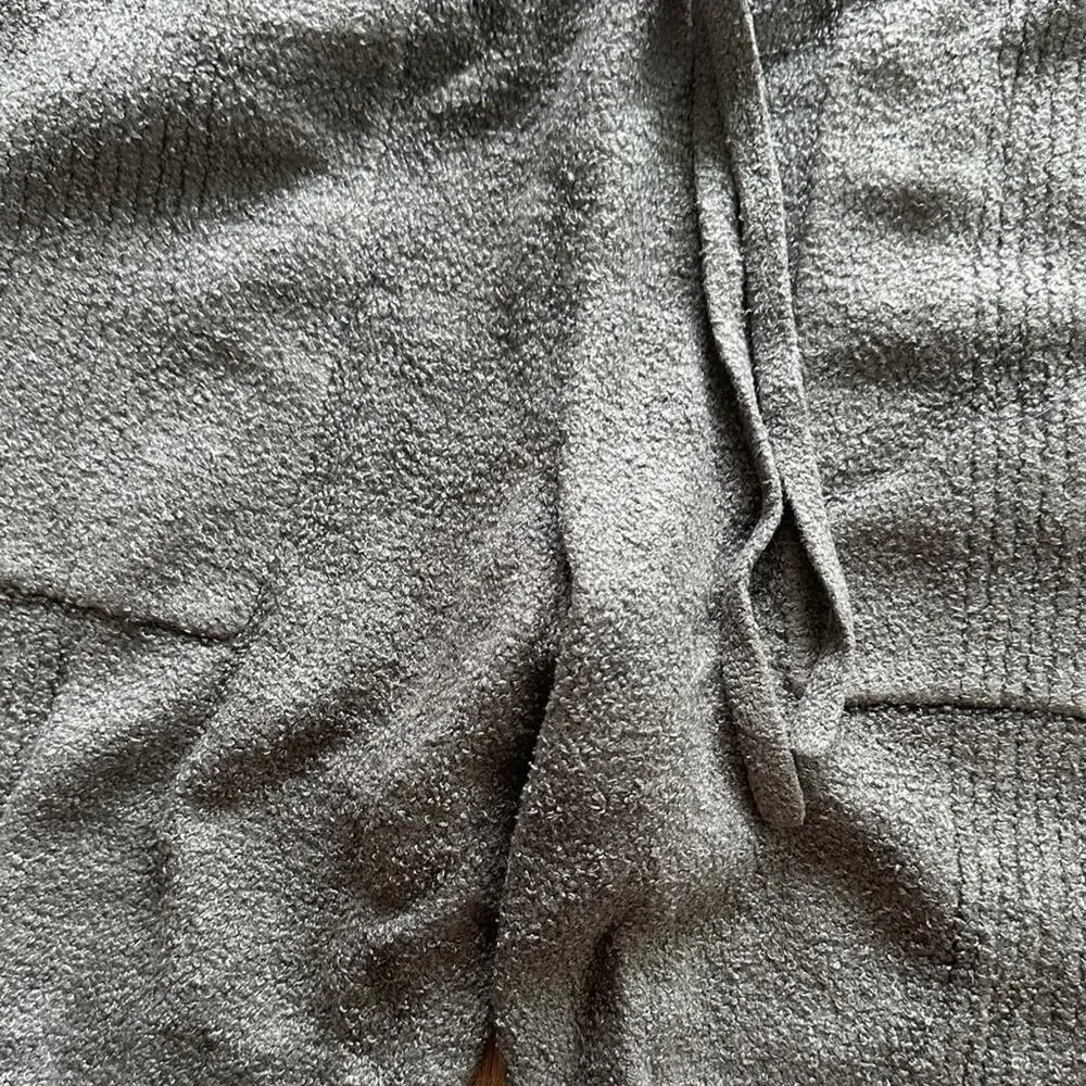 Barefoot‎ Dreams CozyChic Lite Rib Blocked Pant Jogger Carbon Small Mid Rise